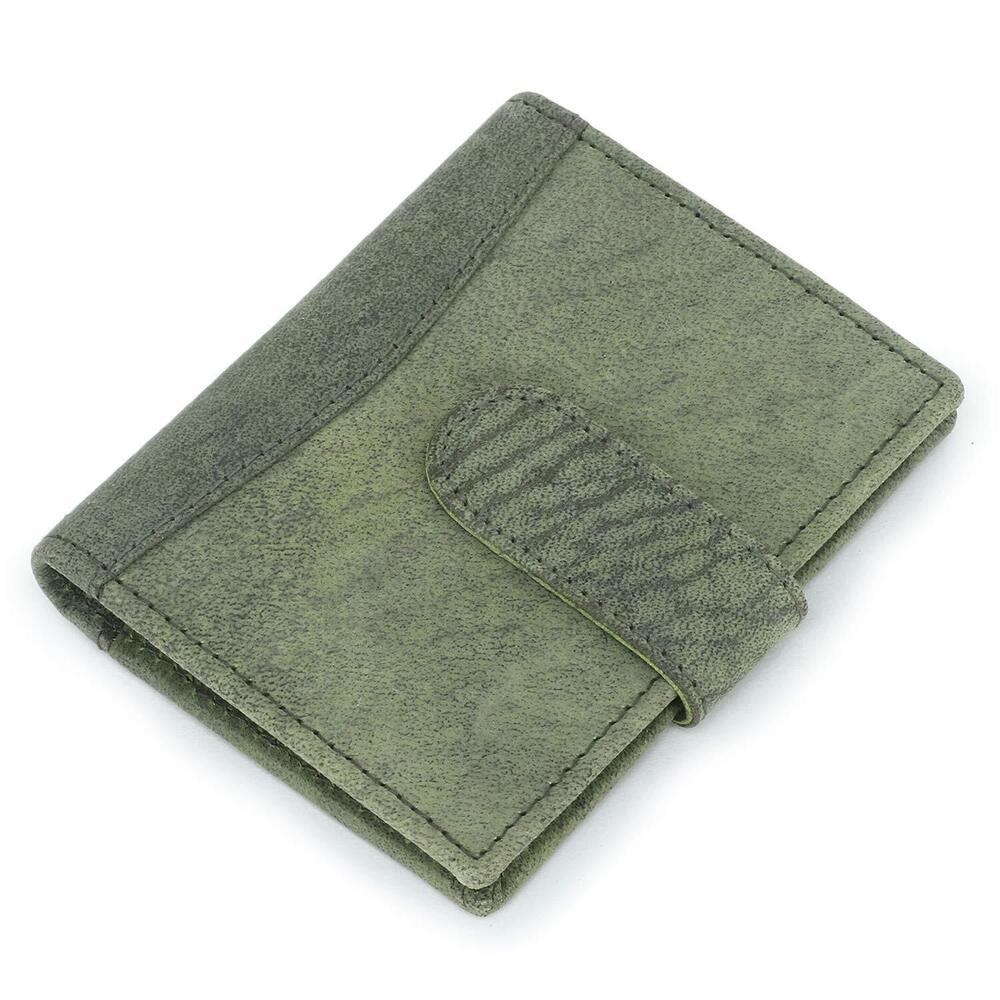 3911 Pocket Minimalist Leather Slim Green Card Holder Credit Card, Debit